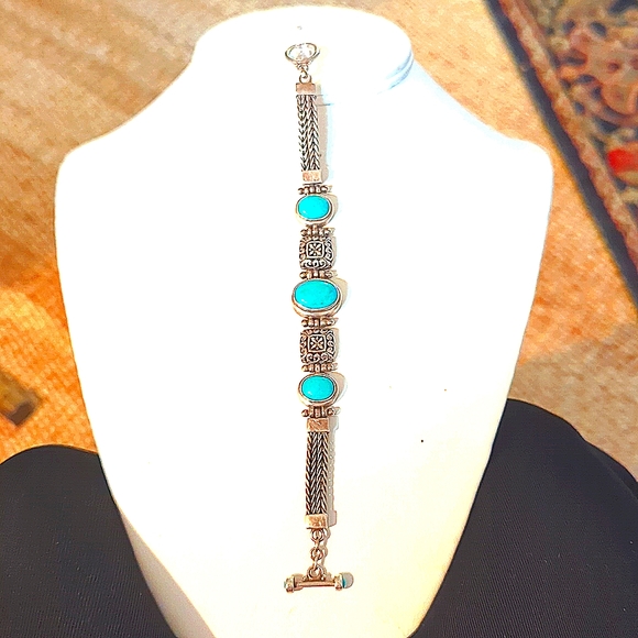 Vtg Silver And Turquoise Bracelet - Picture 2 of 5